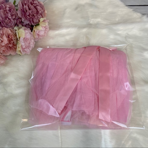 2nd Birthday Long Sleeve Pink Striped Dress with Tulle Skirt - Picture 7 of 8